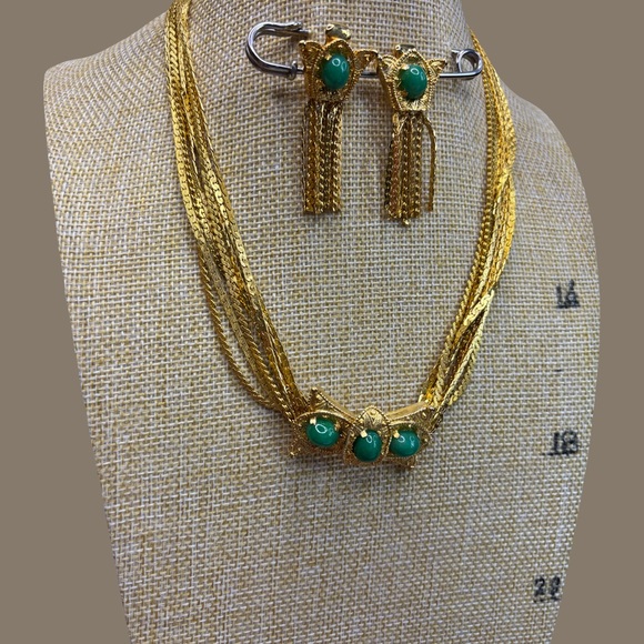 Peking glass statement 18” necklace and 2” earrings! - Picture 4 of 7